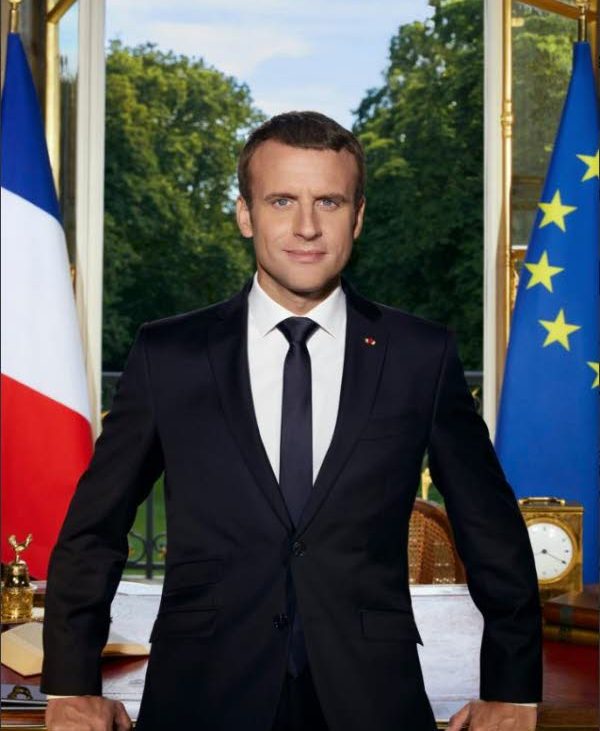 Portrait officiel président de la république Française Emmanuel Macron